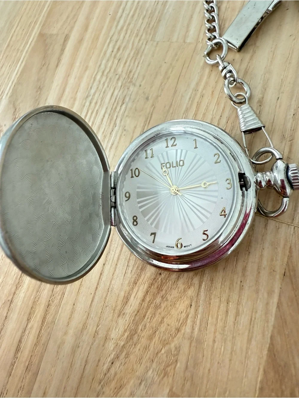Folio the greatest Dad silver tone pocket watch NEW BATTERY
